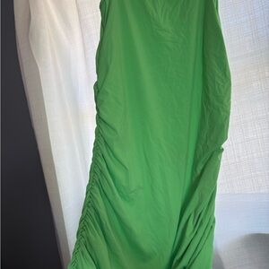 Vibrant Green Ruched Dress